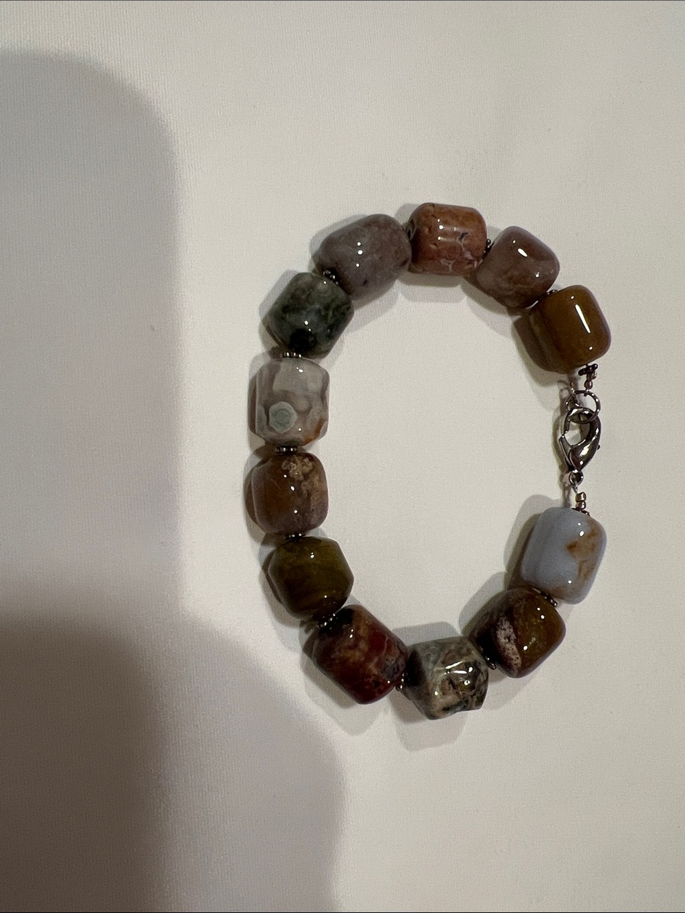 Handmade Multi-Tone Brown Stone Bead Bracelet